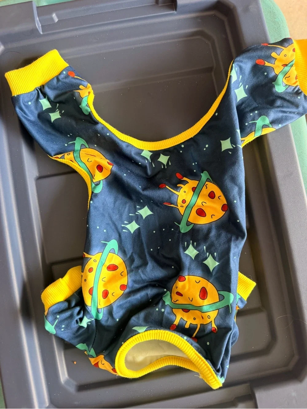 Kids Yellow-Trim Space Print Reusable Toddler Bib